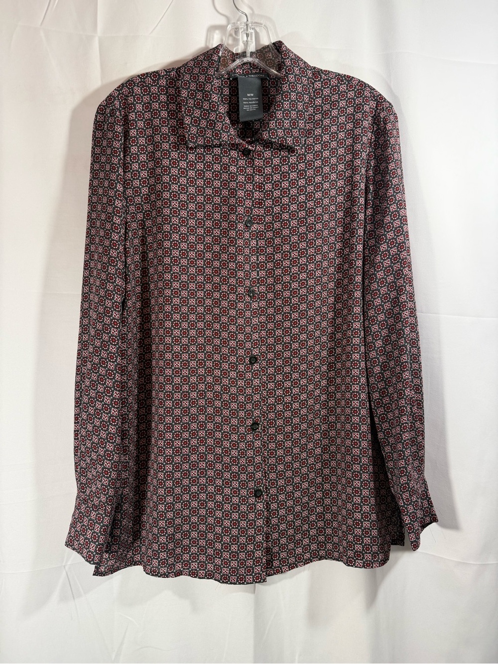 Chelsea & Theodore Multi Colored Geometric Button-Down Shirt Size Medium
